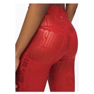 Lululemon Red Foil Manifesto Womens 10 Wunder Under High Rise 28" Leggings RARE